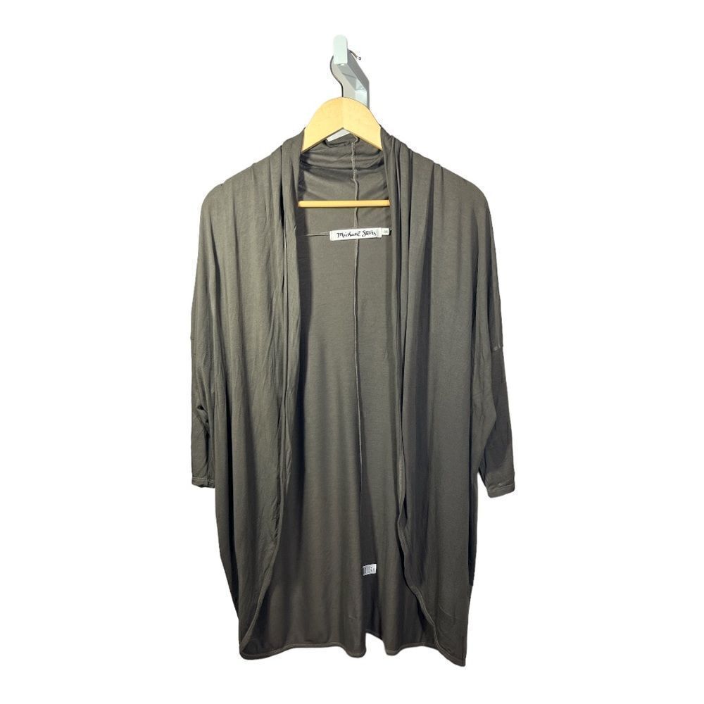 MICHAEL STARS Women’s Open Front Drop Shoulder Cardigan Green One Size Fits Most